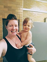 Jen and Gabriel at swimming lessons at North Boroughs YMCA